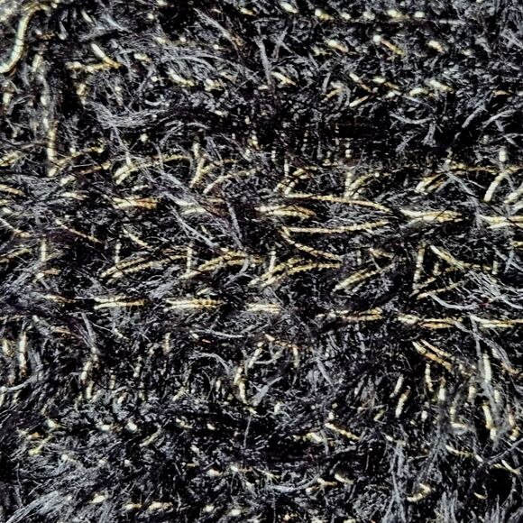 INC International Concepts Black & Gold Eyelash Knit Short Sleeve Knit Sweater - Picture 3 of 7